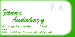 fanni andahazy business card